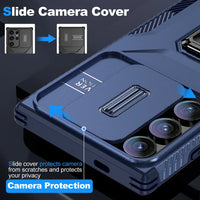 Heavy-Duty Shockproof Slide Camera Ring Stand Case for Samsung Galaxy S24