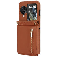 Luxury Crossbody Zipper Wallet Phone Case with Card Holder for Oppo Find N3 Flip – Stylish Convenience