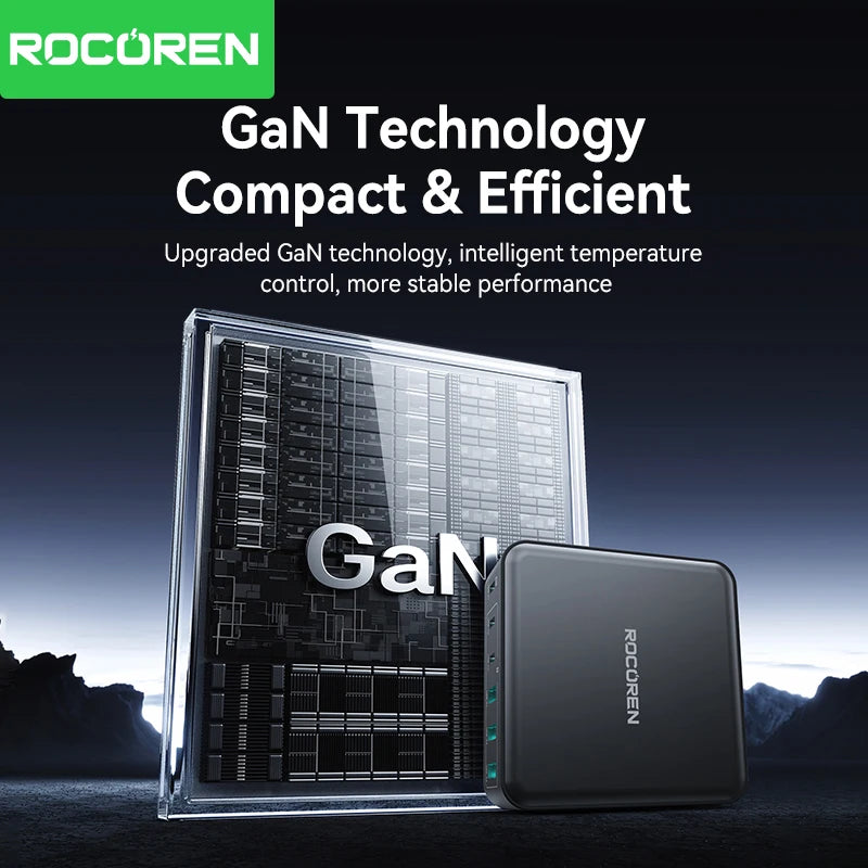 Rocoren 160W GaN USB-C Desktop Charger with 6 Ports