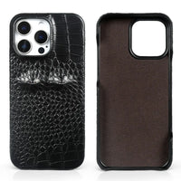 Vintage Genuine Leather Eye-Design Phone Case for iPhone 16 Series