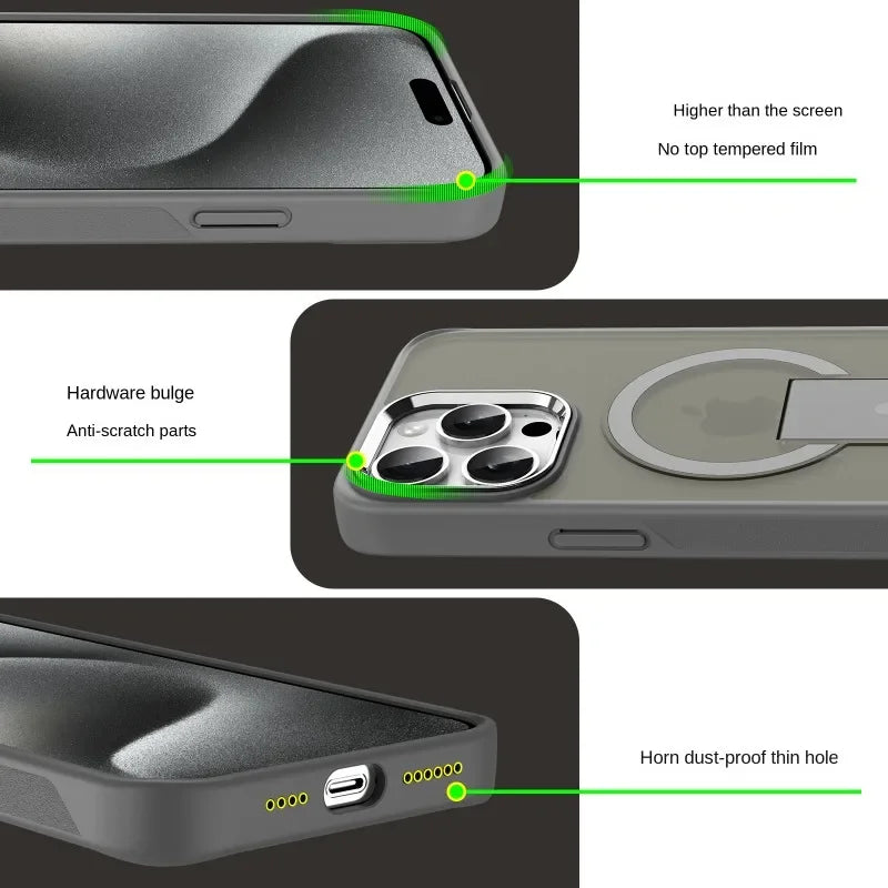 Magnetic Suction Shockproof Wireless Charging Frosted Bumper Case for iPhone 15 Series – Ultimate Protection & Convenience