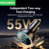 Rocoren 55W 4-in-1 Car Charger - Multi-Device Fast Charging Solution