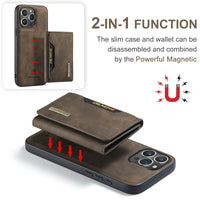 2-in-1 Detachable Leather Wallet Case with Card Holder for iPhone 15 Series