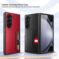 Matte Leather Luxury Case with Card Pocket for Samsung Galaxy Z Fold 5