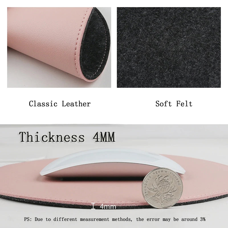 Double-Sided PU Leather & Felt Waterproof Mouse Pad