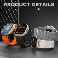 Silicone and Metal Hybrid Strap for Apple Watch Ultra