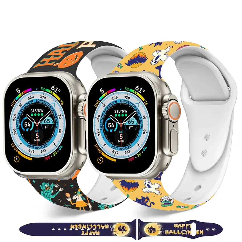 Halloween-Themed Silicone Band for Apple Watch – Spooky Style for Your Wrist