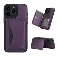 iPhone 16 Series Shockproof Wallet Case with Card Slot and Stand