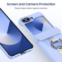 Card Holder Ring Hinge Case with Shockproof Protection for Samsung Galaxy Z Flip 5