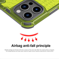 Shockproof Armor Silicone Honeycomb Phone Back Cover for iPhone 15 Series