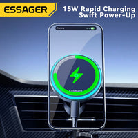 Essager Magnetic 15W Wireless Car Charger & Phone Holder with LED Light