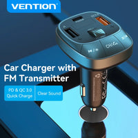 Vention FM Transmitter and Quick Charge Car Charger