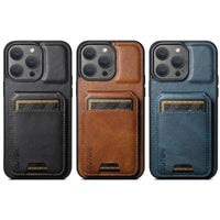 Shockproof Leather Wallet Case with Card Slots for iPhone 16 Series