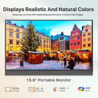 UPERFECT 15.6'' 1080P Ultra-Slim IPS Portable Monitor – Sleek & Stunning Display