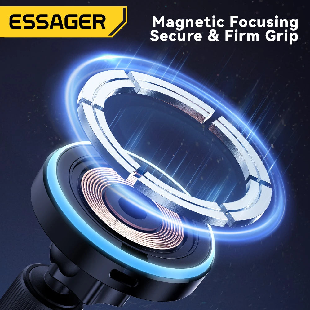 Essager Magnetic 15W Wireless Car Charger & Phone Holder with LED Light