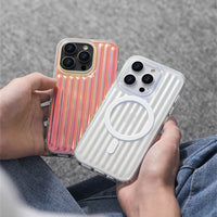 Corrugated Pattern MagSafe Case for iPhone 15 Series