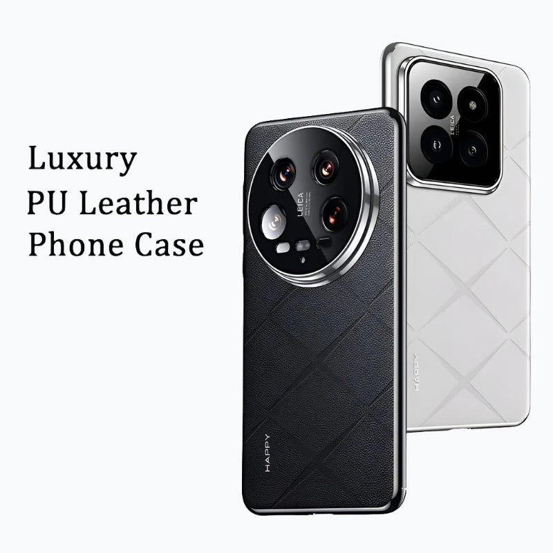 Grid Pattern PU Leather Case for Xiaomi 14 Series