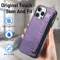 Shockproof Leather Kickstand Wrist Strap Phone Case for iPhone 16 Series