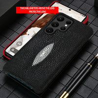 100% Genuine Stingray Leather Phone Case for Samsung Galaxy S24 Series