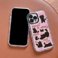 Cute Black Cat Acrylic Mirror Case for iPhone 15 Series