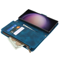 Crossbody Zipper Card Slot Wallet Leather Case for Samsung Galaxy S23 Series