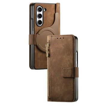 2-in-1 Magnetic RFID Zipper Leather Case for Samsung Galaxy Z Fold 6