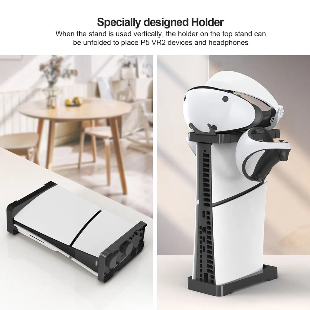 Vertical & Horizontal Stand VR2 Helmet Headset Holder for Sony Playstation 5 Slim