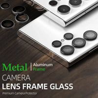 Aluminum Alloy Metal Tempered Glass Full Cover Camera Lens Protector for Samsung Galaxy S24 Series