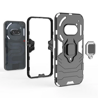 Rugged Armor Shockproof Case with Magnetic Metal Ring Holder for Nothing Phone 2a