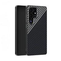 Samsung Galaxy S24 Series Shockproof Case with Carbon Fiber Leather and Magnetic Design