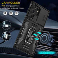 Samsung Galaxy S25 Series Armored Case with Camera Protection and Ring Holder