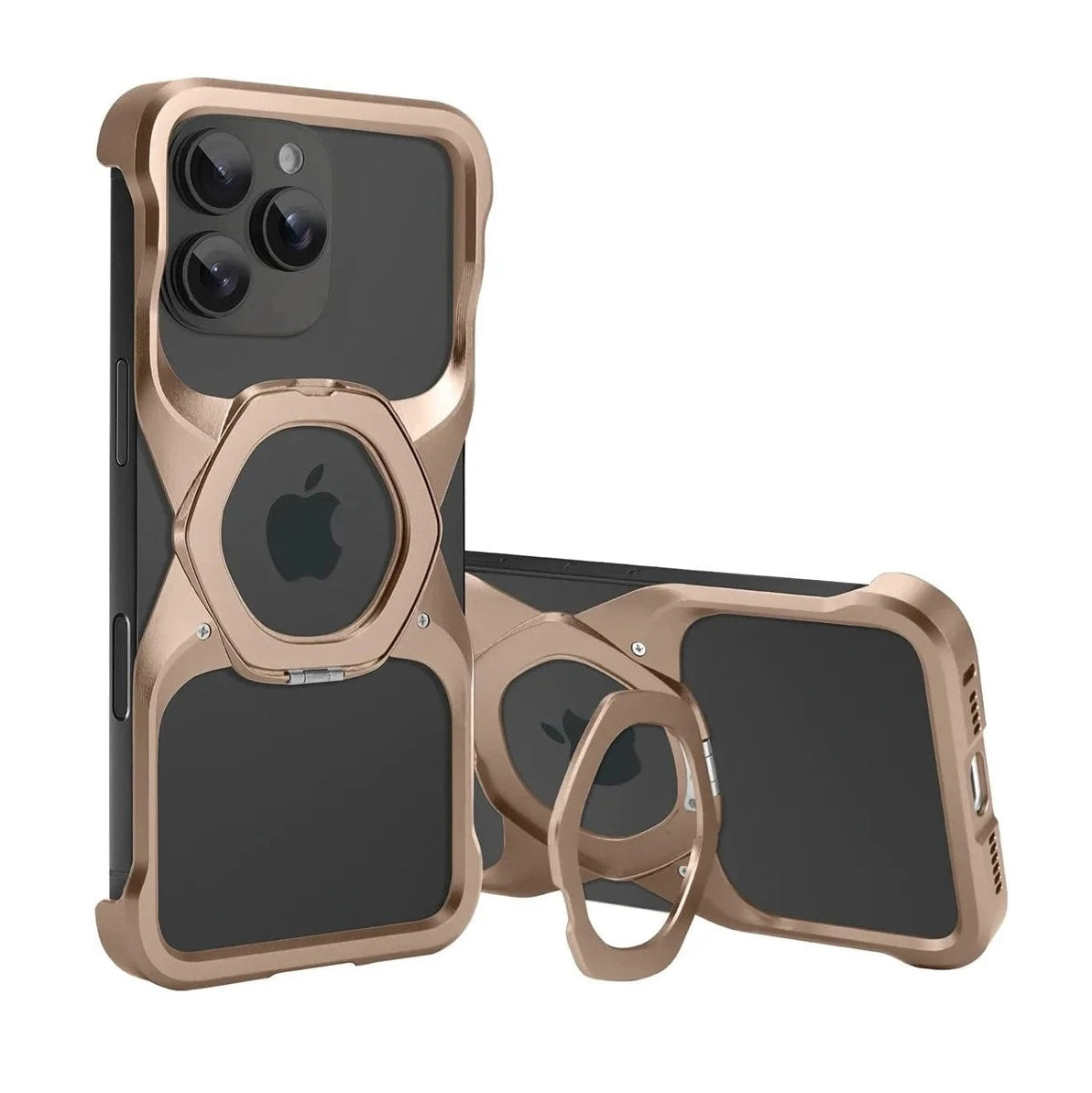 Heavy Armor Hexagon Hollow Aluminium Metal Case for iPhone 15 Series