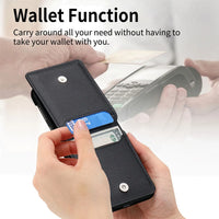 PU Leather Wallet Case with Finger Ring & Card Slot Holder for Motorola Razr 50 Ultra