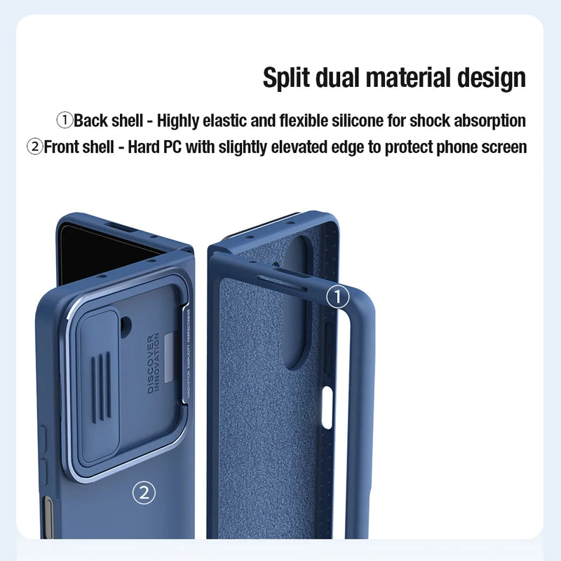 Liquid Silicone Anti-Fall Lens Holder Bracket Case for Samsung Galaxy Z Fold 5