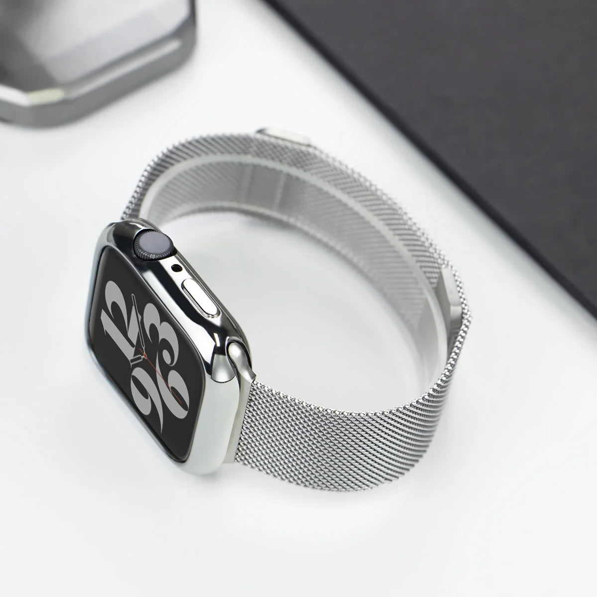 Metal Milanese Strap and Magnetic Case for Apple Watch