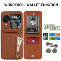 Luxury Crossbody Zipper Wallet Phone Case with Card Holder for Oppo Find N3 Flip – Stylish Convenience