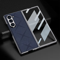 Plain Leather Plating Hard Case for Samsung Galaxy Z Fold 6