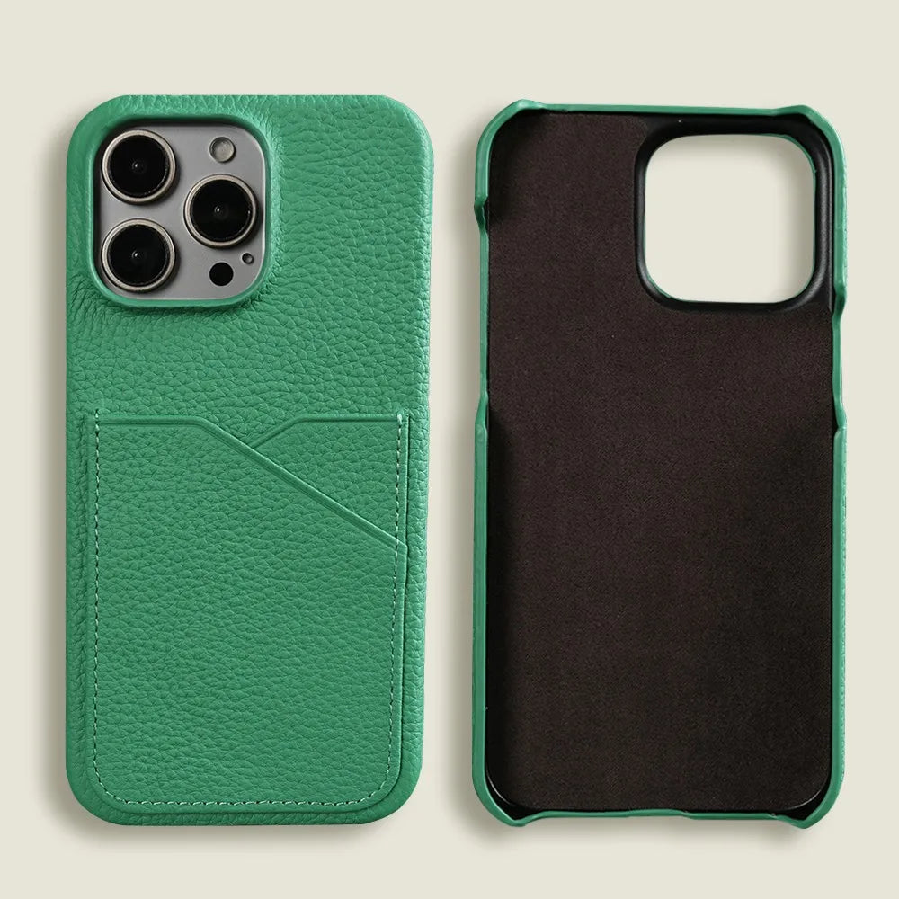 Genuine Leather Case with Card Slots iPhone 15 Series