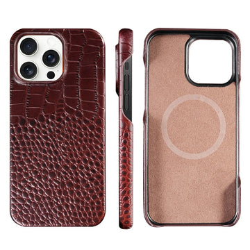 Natural Cowhide Leather MagSafe Case for iPhone 16 Series