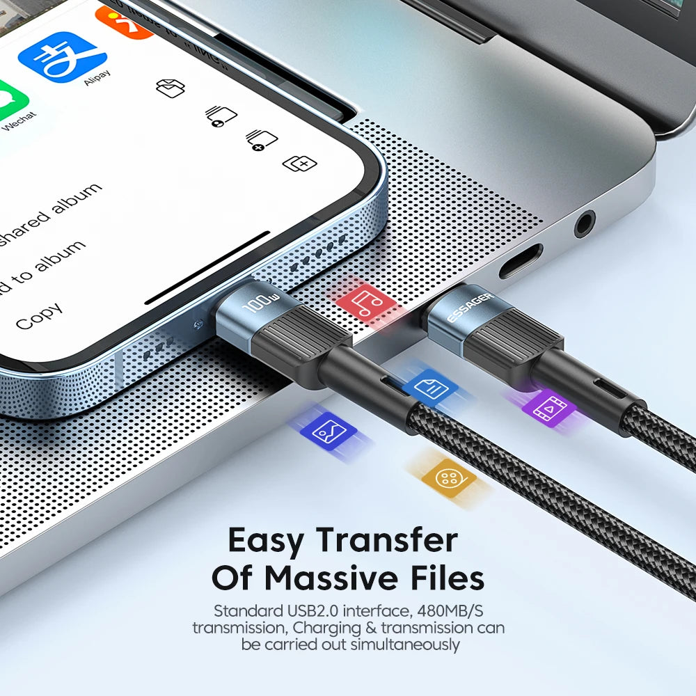 Essager 100W USB Type C to USB C Cable