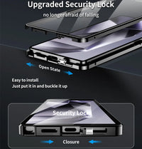 360 Protection Metal Magnetic Case with Glass for Samsung Galaxy S25 Ultra