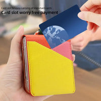 Geometric Leather Case with Ring and Card Holder for Samsung Galaxy Z Flip 6