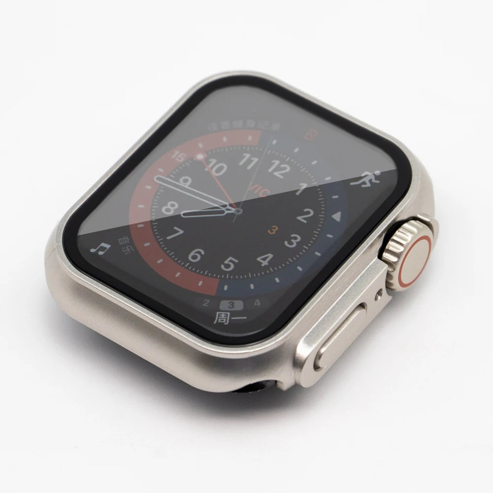 Tempered Glass Protective Film + Case for Apple Watch