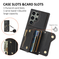 Crossbody Card Slot Wallet Leather Case for Samsung Galaxy S24 Series