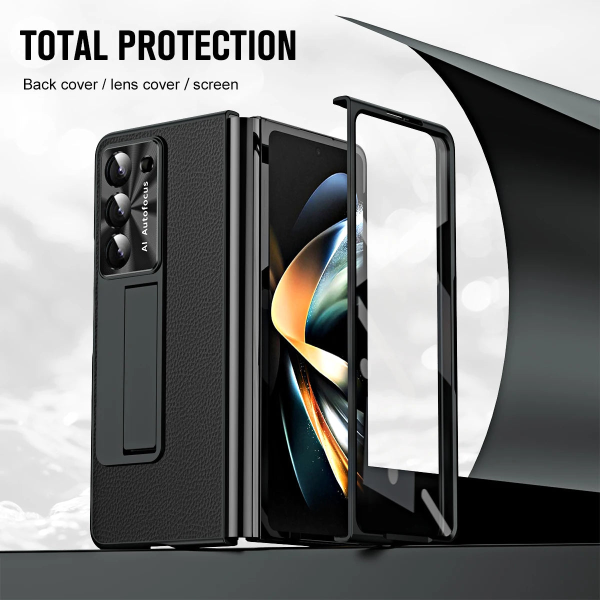 Electroplated Clemence Phone Case with Kickstand for Samsung Galaxy Z Fold 5