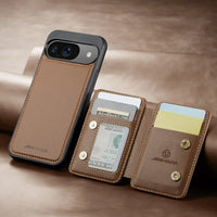 2-in-1 Detachable Magnetic Leather Wallet Case with Card Slots for Google Pixel 9 Series