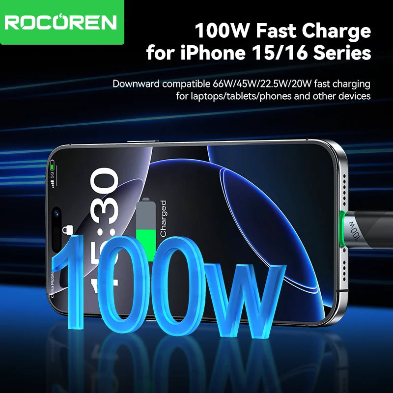 Rocoren 100W PD Fast Charging USB-C Cable