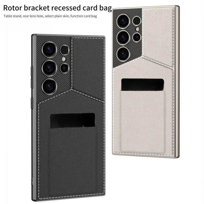 Shockproof Leather Wallet Phone Case with Card Holder for Samsung Galaxy S24 Ultra