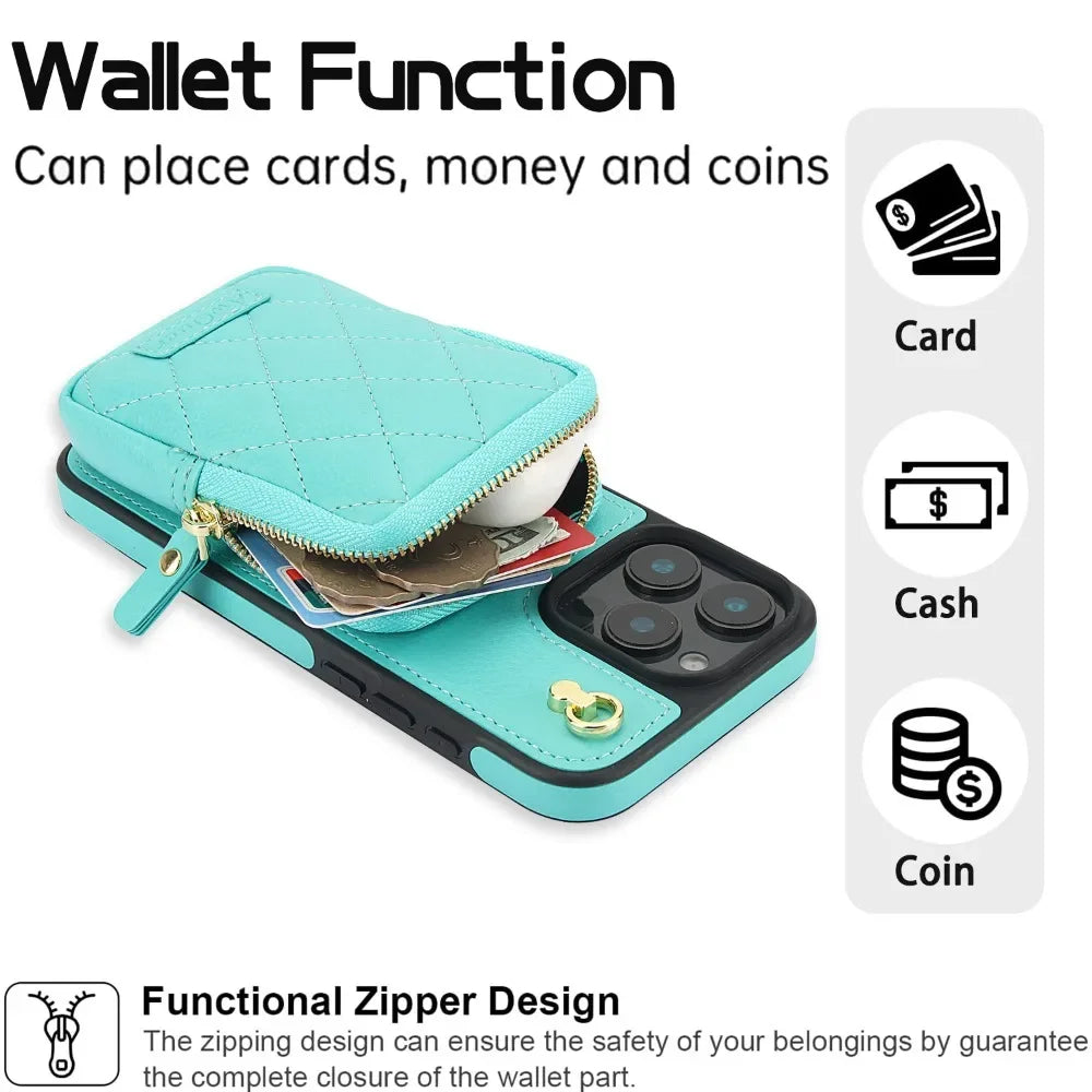 Versatile Crossbody Wallet Phone Case for iPhone 16 Series