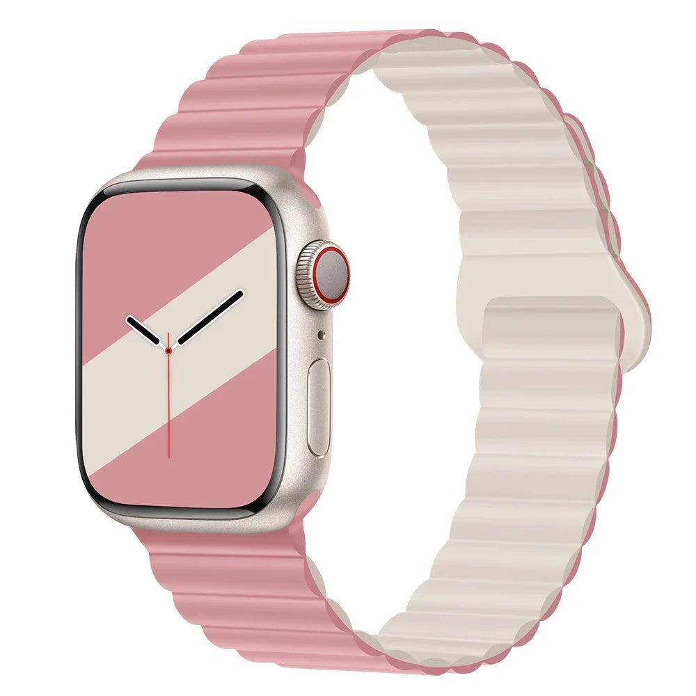 Lightweight Silicone Band with Magnetic Buckle for Apple Watch